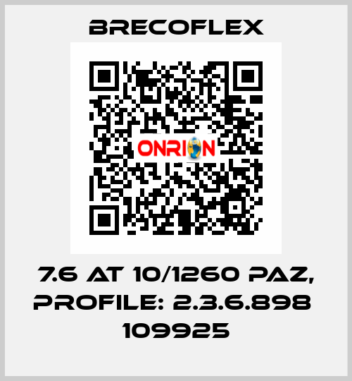 7.6 AT 10/1260 PAZ, PROFILE: 2.3.6.898  109925 Brecoflex