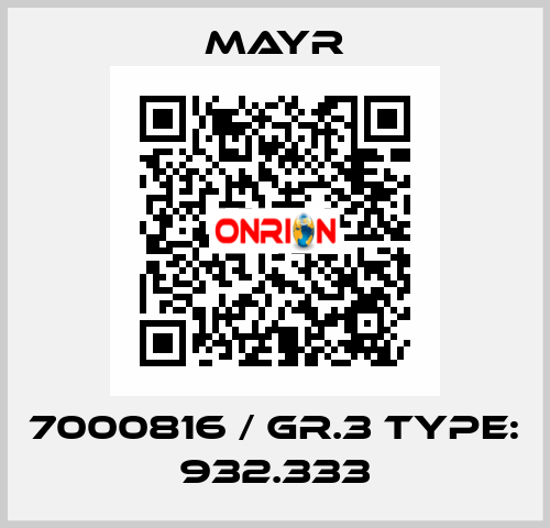 7000816 / Gr.3 Type: 932.333 Mayr