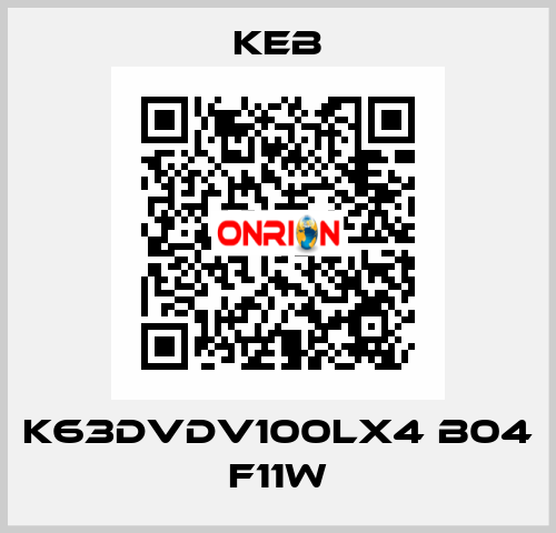 K63DVDV100LX4 B04 F11W KEB