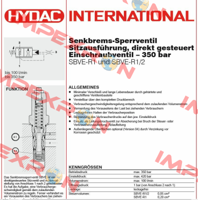 SBVE-R1/2-01X-XXXV Hydac
