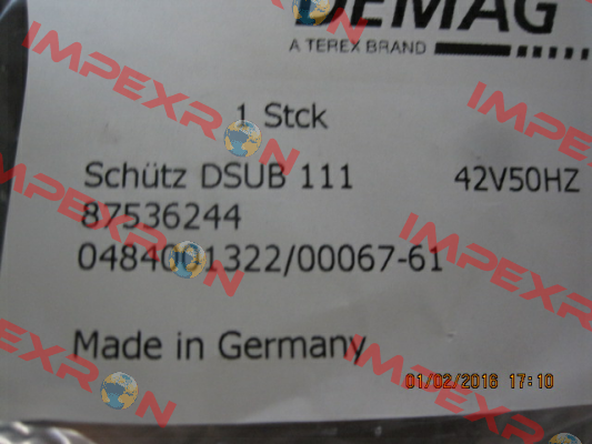 P/N: 87551444, Type DSUB 111 24V50HZ Demag