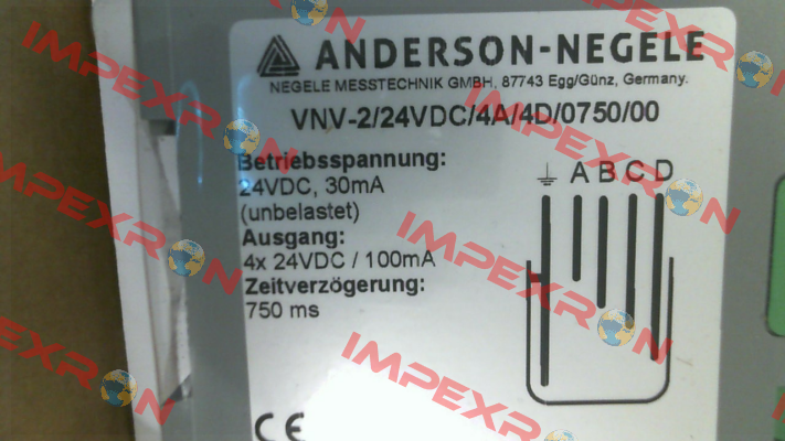 VNV-2/24VDC/4A/4D/0750/00 Anderson-Negele