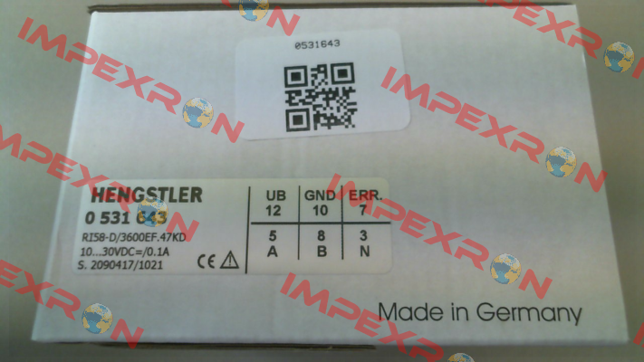 p/n: 0531643, Type: RI58-D/ 3600EF.47KD Hengstler
