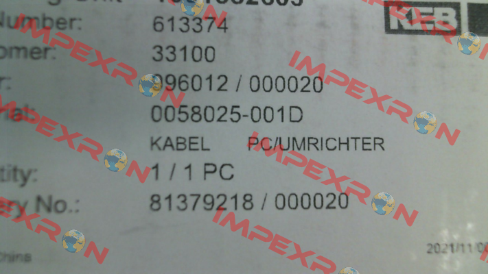 0058025-001D KEB